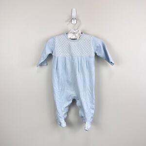Kissy Kissy Smocked Blue Footie 3-6 Months NWT